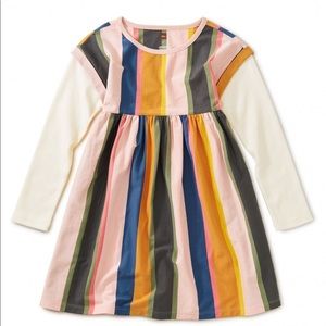 NWT Striped Layered Sleeve Dress by Tea Collection size 18-24M